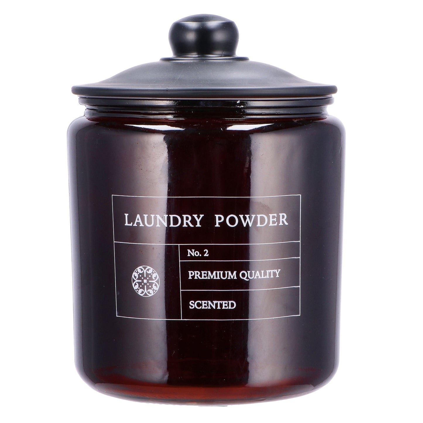 Contenitore porta detersivo in vetro con coperchio