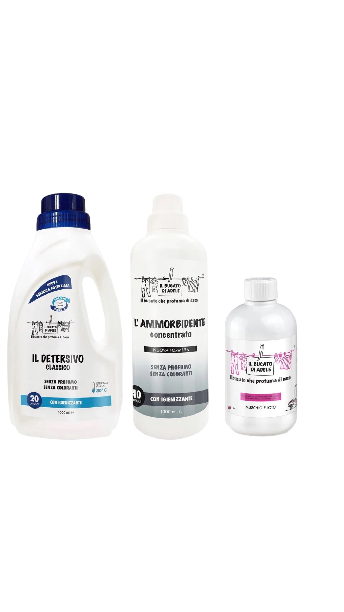 Kit Detersivo - Ammorbidente - Concentrato profumo - Il Bucato Di Adele