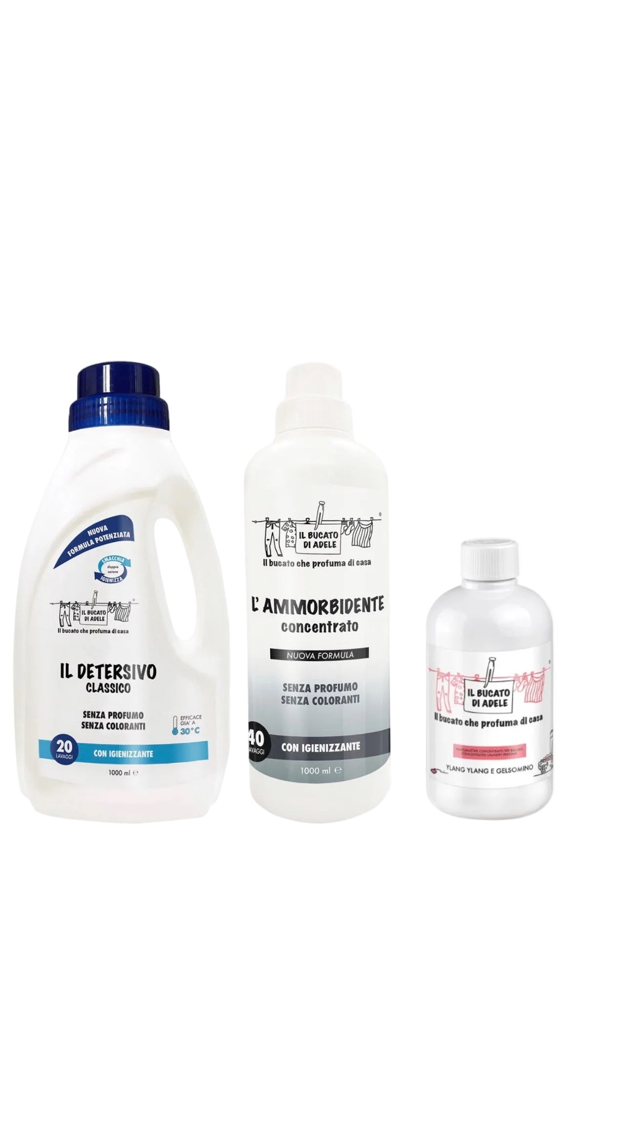 Kit Detersivo - Ammorbidente - Concentrato profumo - Il Bucato Di Adele