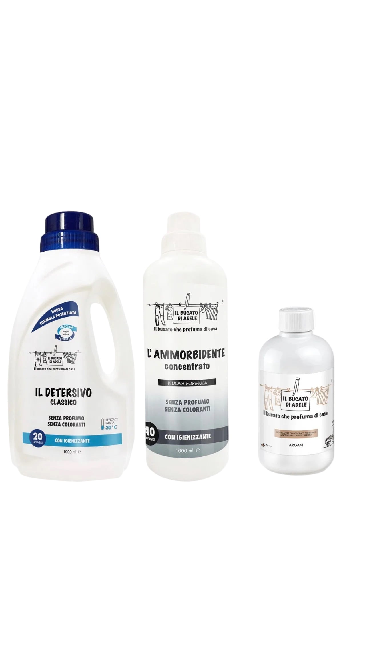 Kit Detersivo - Ammorbidente - Concentrato profumo - Il Bucato Di Adele