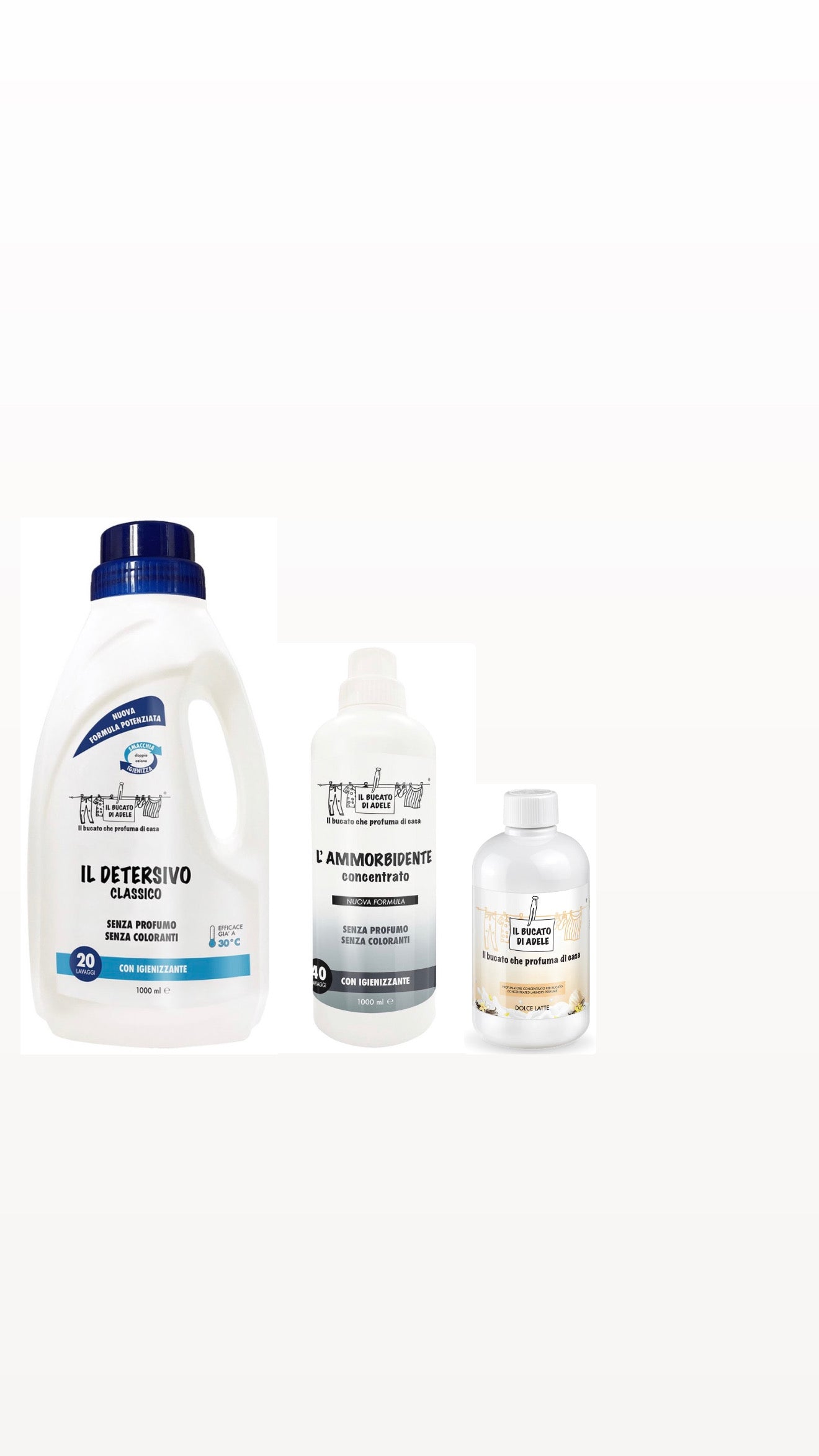 Kit Detersivo - Ammorbidente - Concentrato profumo - Il Bucato Di Adele