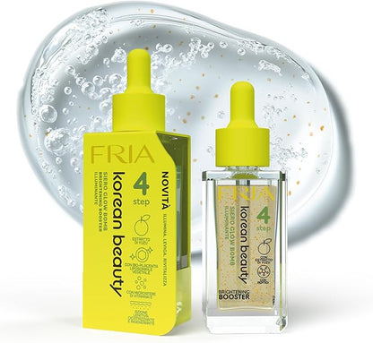 Fria Korean Beauty Siero Viso Illuminante con Estratto di Yuzu, Formula Innovativa con Mycrosfere di Vitamina E, Dermatologicamente Testato, Confezione da 30ml