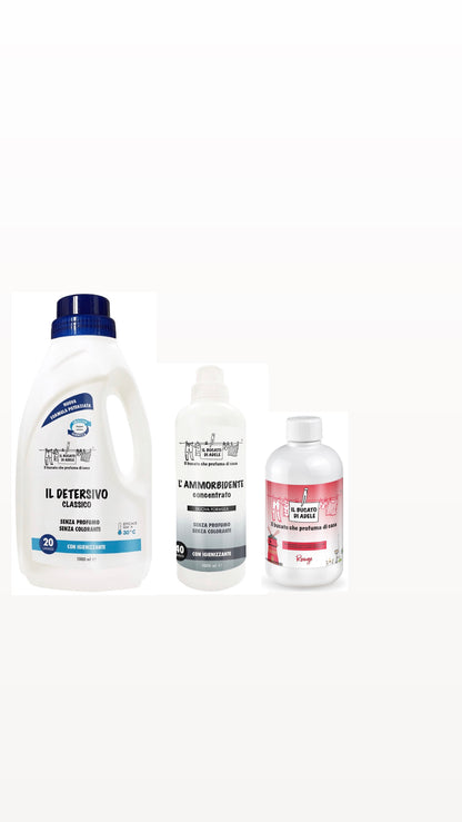 Kit Detersivo - Ammorbidente - Concentrato profumo - Il Bucato Di Adele