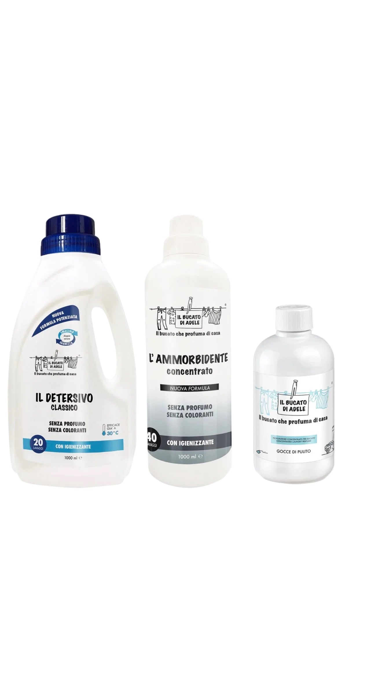 Kit Detersivo - Ammorbidente - Concentrato profumo - Il Bucato Di Adele