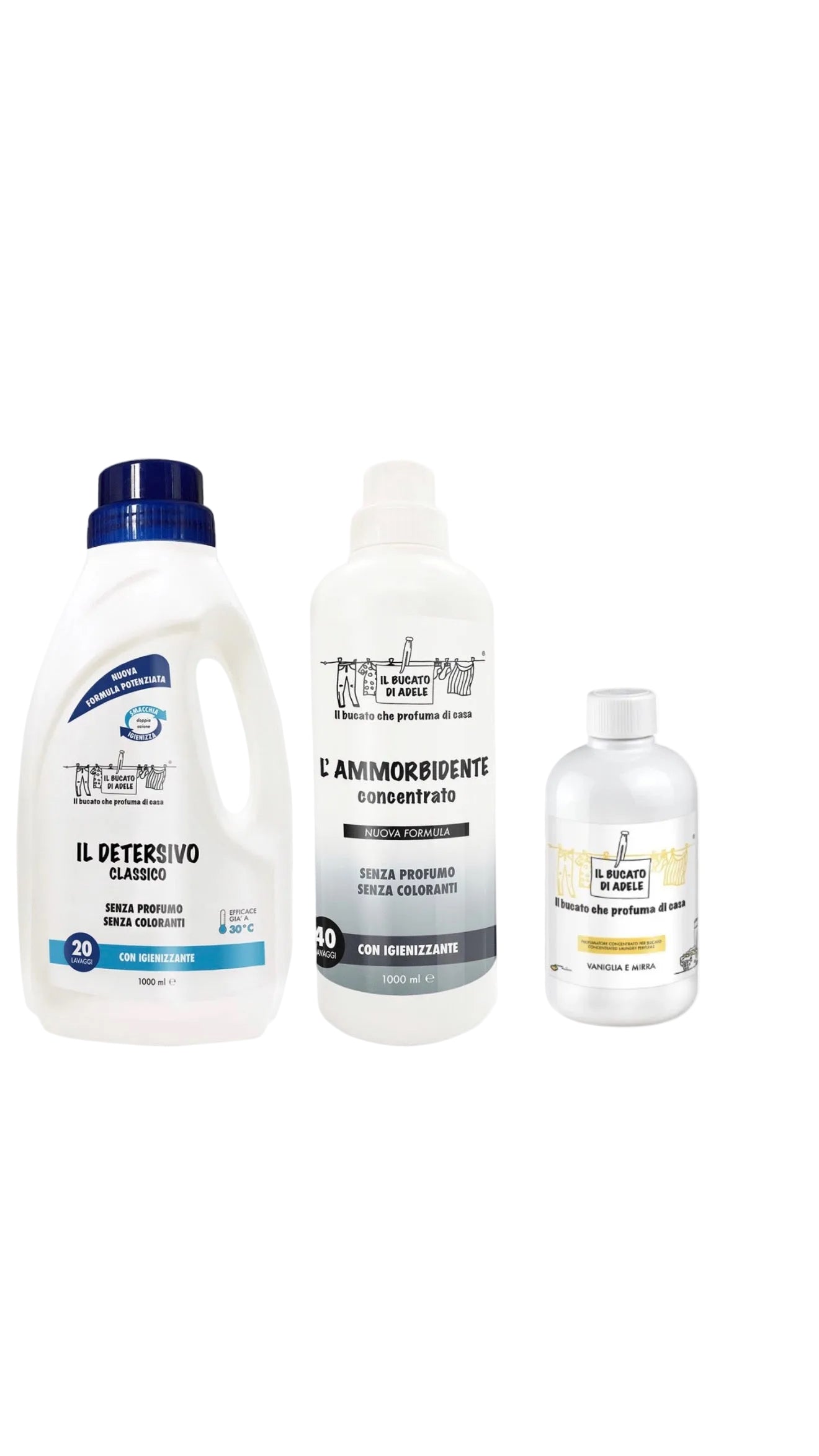 Kit Detersivo - Ammorbidente - Concentrato profumo - Il Bucato Di Adele