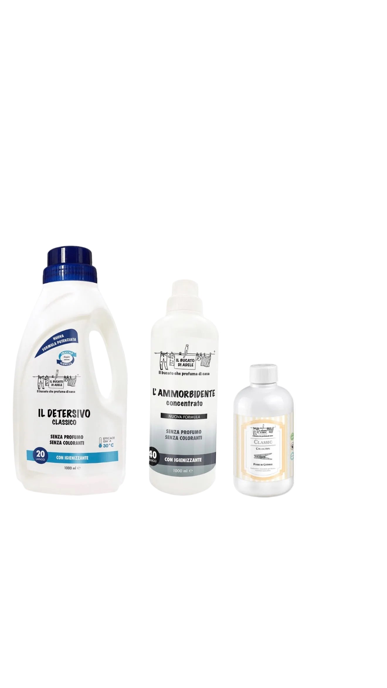 Kit Detersivo - Ammorbidente - Concentrato profumo - Il Bucato Di Adele