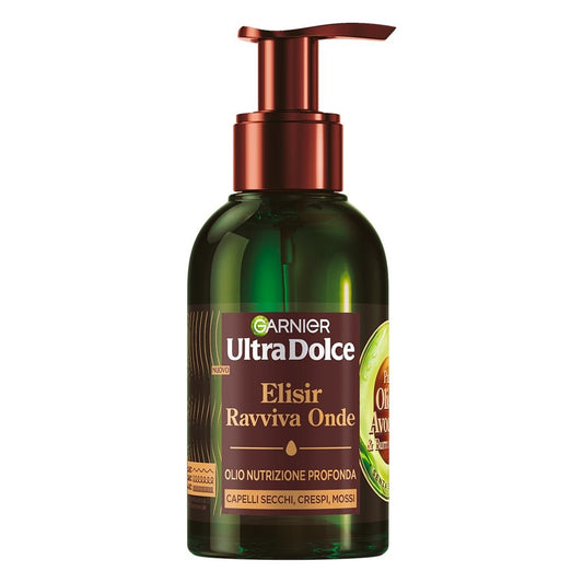Garnier Ultra Dolce Olio Nutriente -Con Olio di Avocado e Burro di Karité, Ravviva Onde  Per Capelli Secchi, Crespi e Mossi, Capelli Ridefiniti e Nutriti, Effetto Anti-Crespo per 4 Giorni