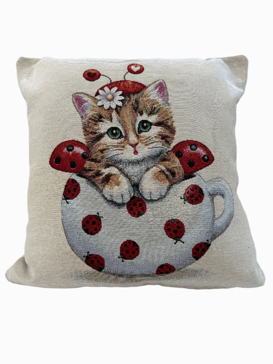 Fodera cuscino in  gobelin - gatto